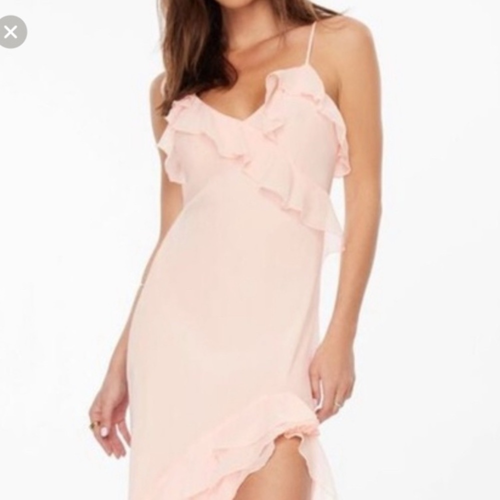 Dynamite Baby Blush Pink Ruffle Dress with Slit